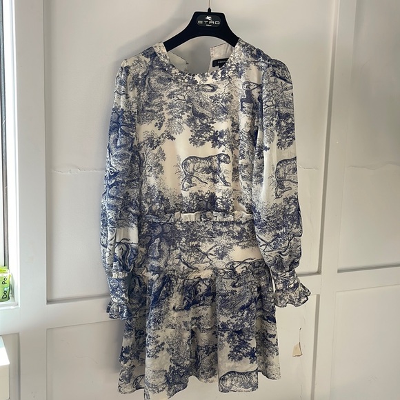 Toile Print Mini Dress - Picture 3 of 9